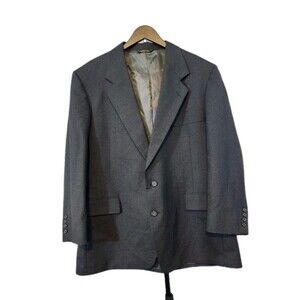 La Mar Mens 46R Gray Vintage Blazer 1970's 2 Button Wool Blend Single Vent USA